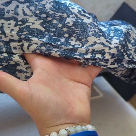 🍋✨ Abercrombie tiered blue tie back maxi dress size L - Picture 3 of 7